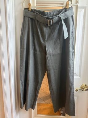 J. Jill Olive Belted Wide-Leg Trousers Petite Large